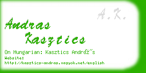 andras kasztics business card